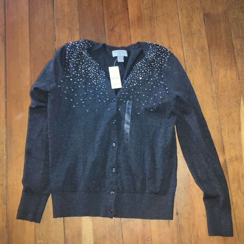 Loft, black sparkle, long sleeve